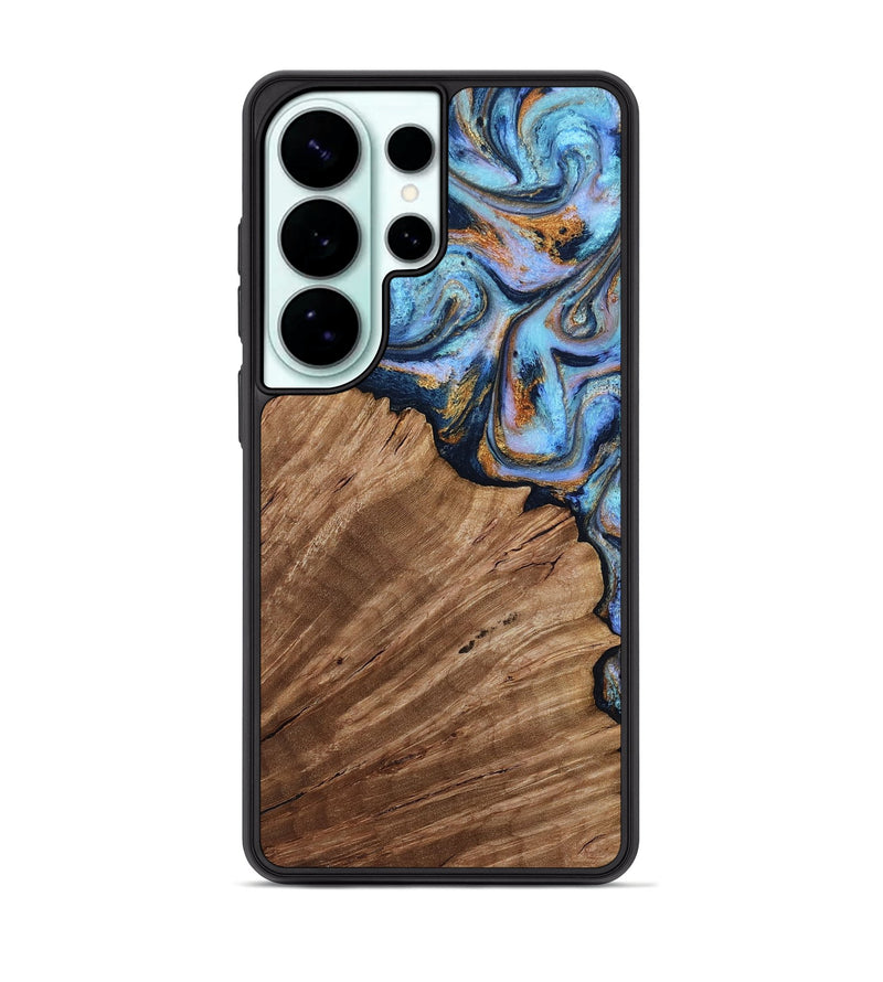Galaxy S26 Ultra Wood Phone Case - Vince (Teal & Gold, 813906)