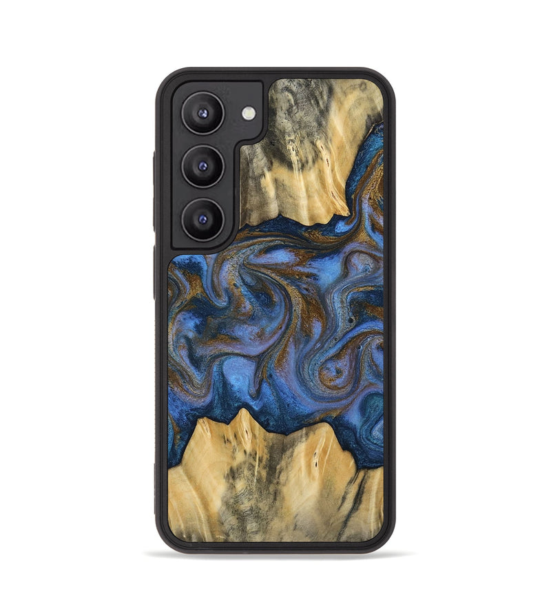 Galaxy S23 Wood Phone Case - Florine (Teal & Gold, 813923)