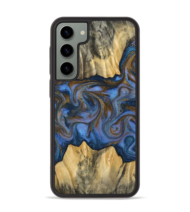 Galaxy S23 Plus Wood Phone Case - Florine (Teal & Gold, 813923)