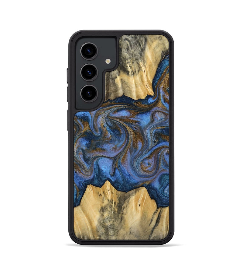 Galaxy S24 Wood Phone Case - Florine (Teal & Gold, 813923)