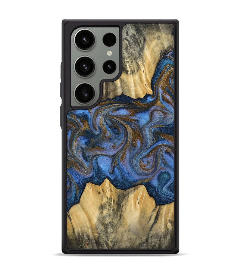 Galaxy S24 Ultra Wood Phone Case - Florine (Teal & Gold, 813923)