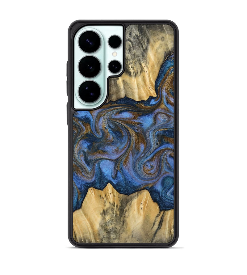 Galaxy S26 Ultra Wood Phone Case - Florine (Teal & Gold, 813923)