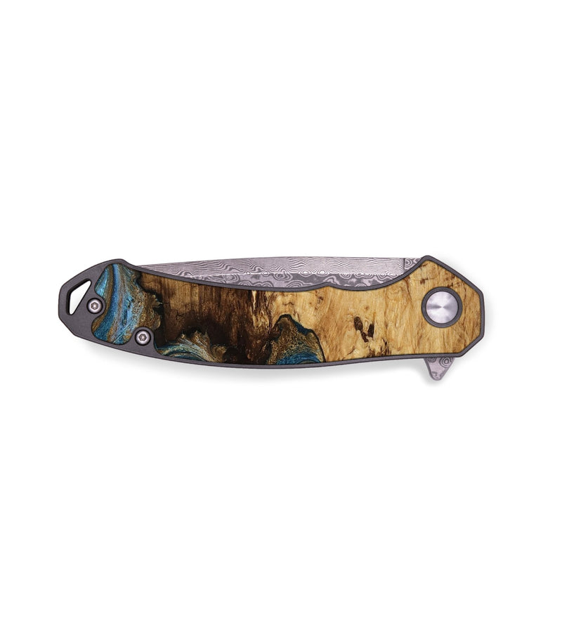 EDC Wood Pocket Knife - Archer (Teal & Gold, 813926)