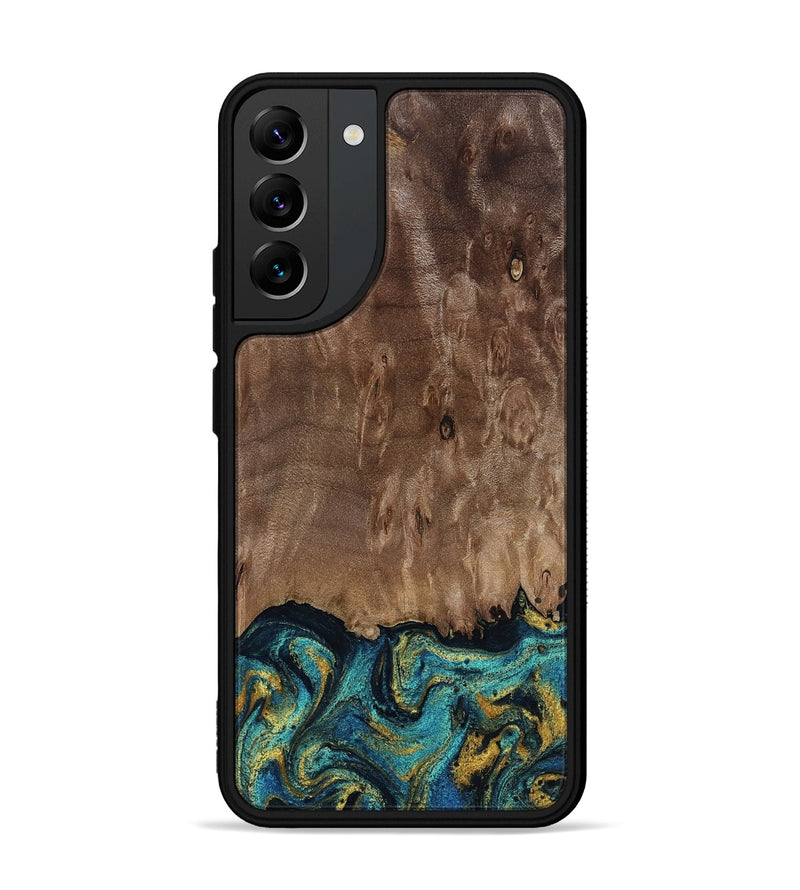 Galaxy S22 Plus Wood Phone Case - Reanna (Teal & Gold, 813927)