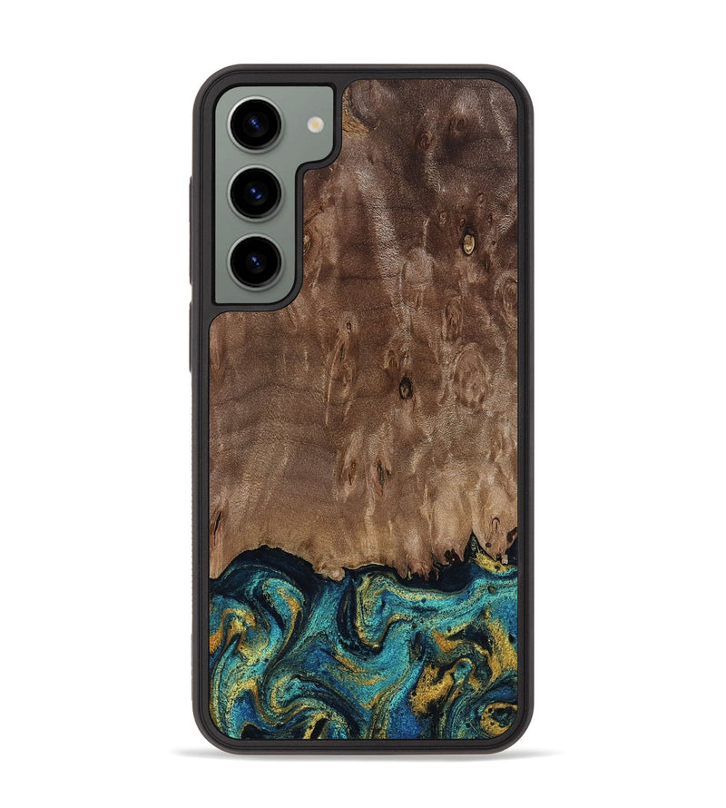 Galaxy S23 Plus Wood Phone Case - Reanna (Teal & Gold, 813927)