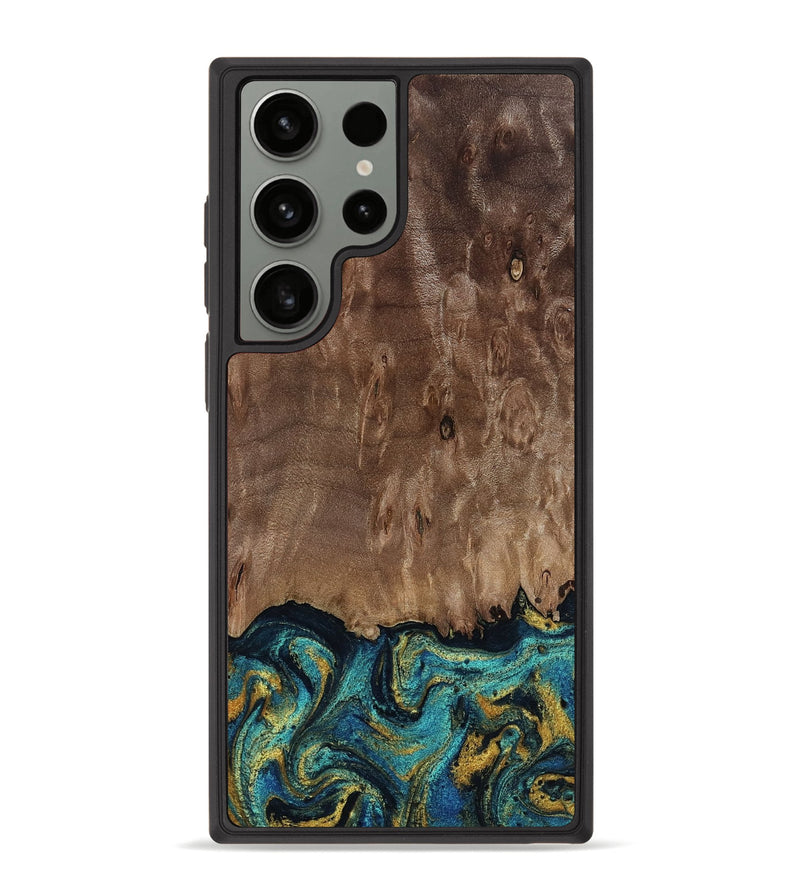 Galaxy S23 Ultra Wood Phone Case - Reanna (Teal & Gold, 813927)