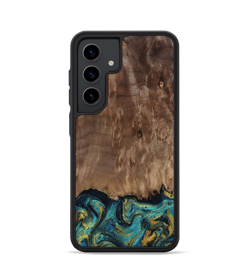Galaxy S24 Wood Phone Case - Reanna (Teal & Gold, 813927)