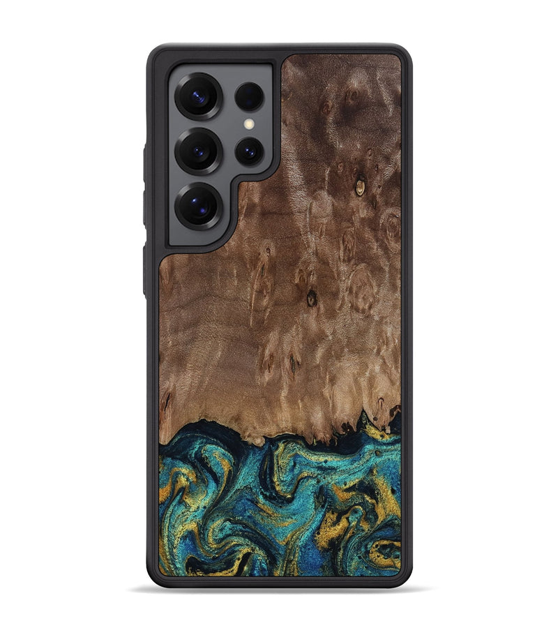 Galaxy S25 Ultra Wood Phone Case - Reanna (Teal & Gold, 813927)