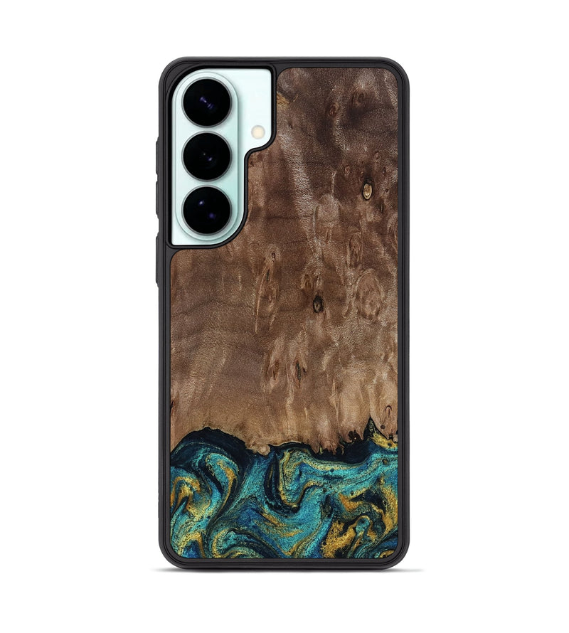 Galaxy S26 Plus Wood Phone Case - Reanna (Teal & Gold, 813927)