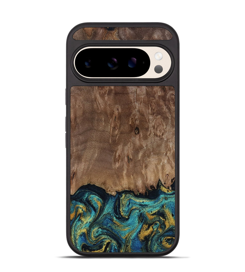 Pixel 10 Wood Phone Case - Reanna (Teal & Gold, 813927)