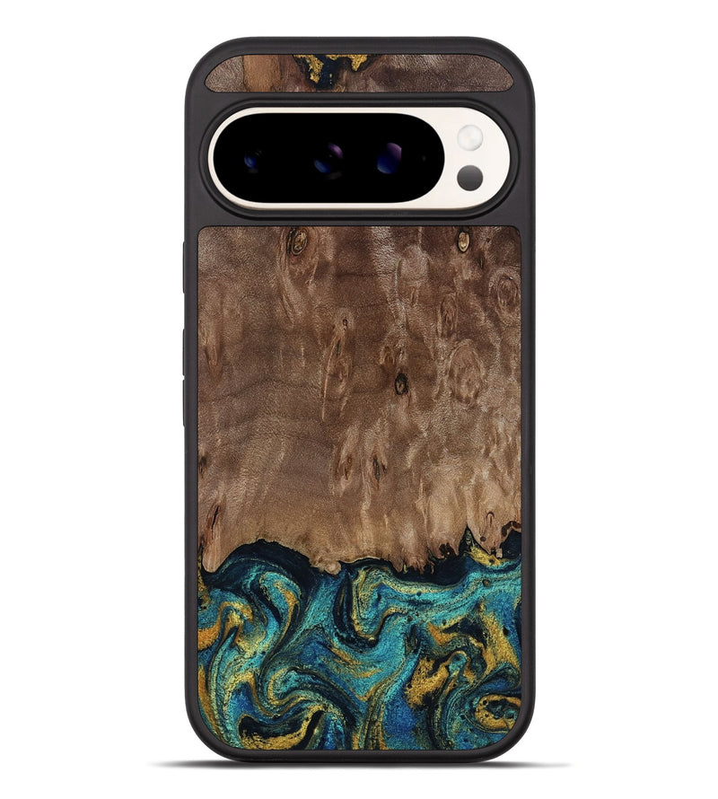 Pixel 10 Pro XL Wood Phone Case - Reanna (Teal & Gold, 813927)