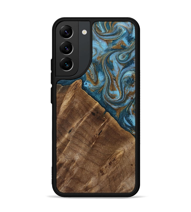Galaxy S22 Plus Wood Phone Case - Vena (Teal & Gold, 813929)