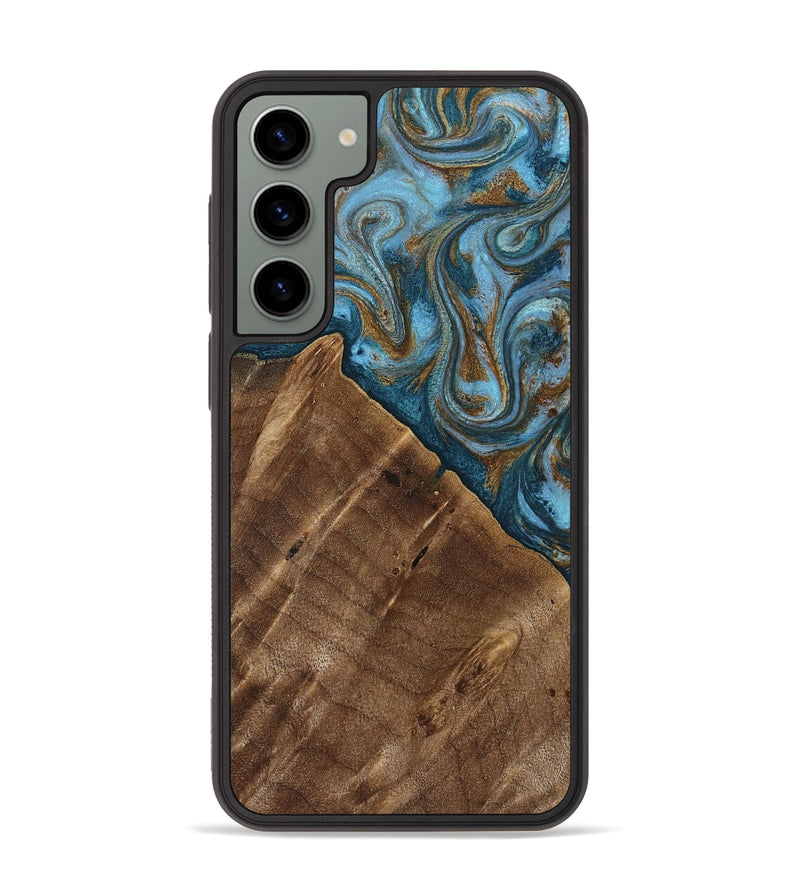 Galaxy S23 Plus Wood Phone Case - Vena (Teal & Gold, 813929)