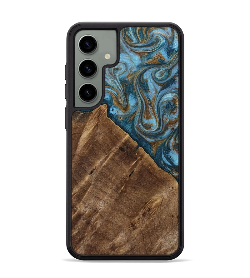 Galaxy S24 Plus Wood Phone Case - Vena (Teal & Gold, 813929)