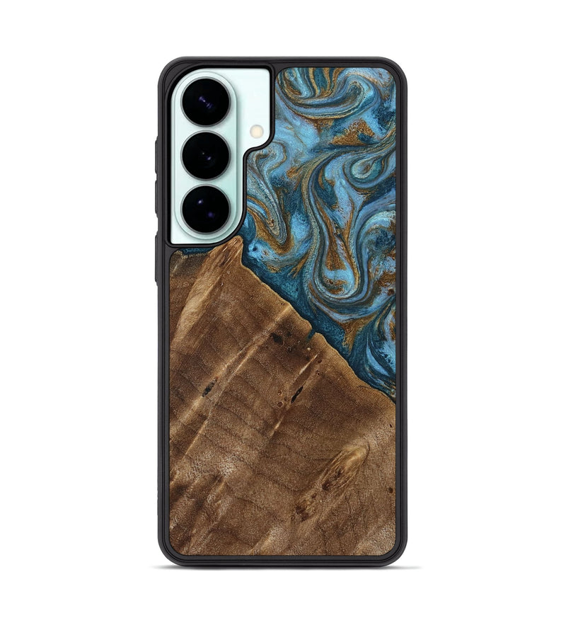 Galaxy S26 Plus Wood Phone Case - Vena (Teal & Gold, 813929)
