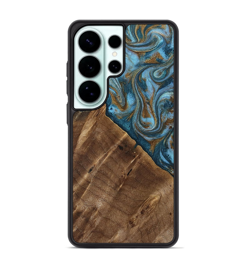 Galaxy S26 Ultra Wood Phone Case - Vena (Teal & Gold, 813929)
