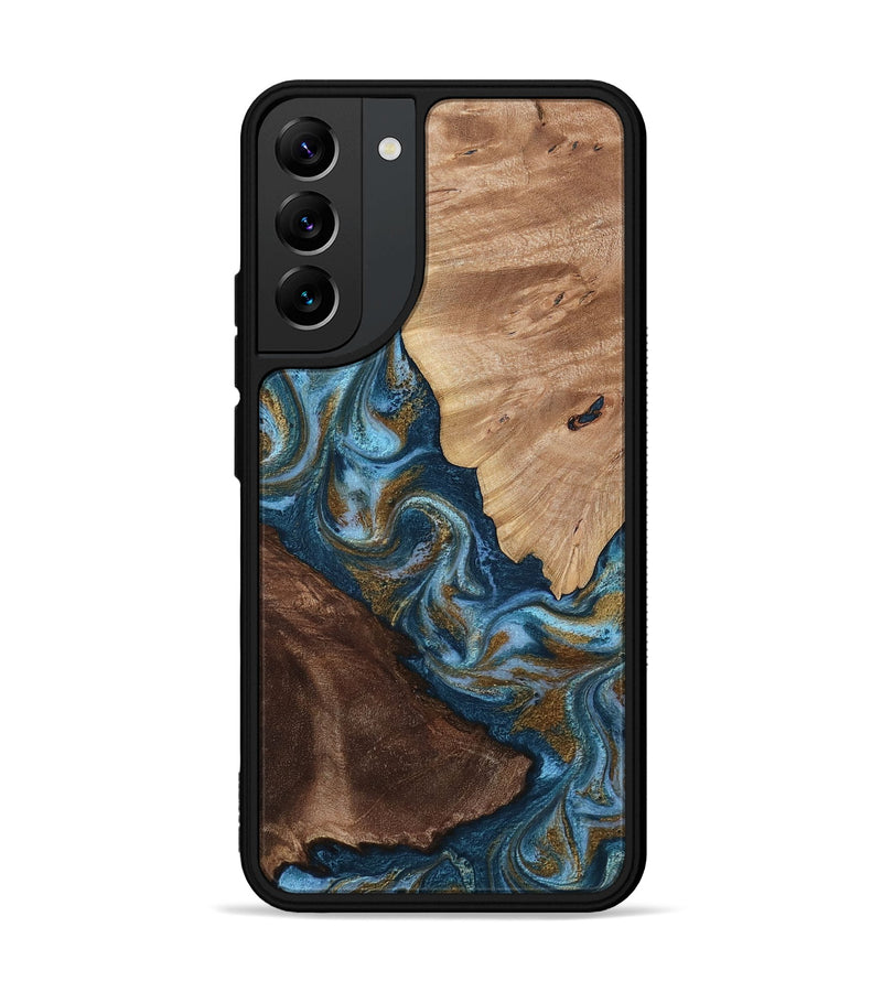 Galaxy S22 Plus Wood Phone Case - Lelia (Teal & Gold, 813932)