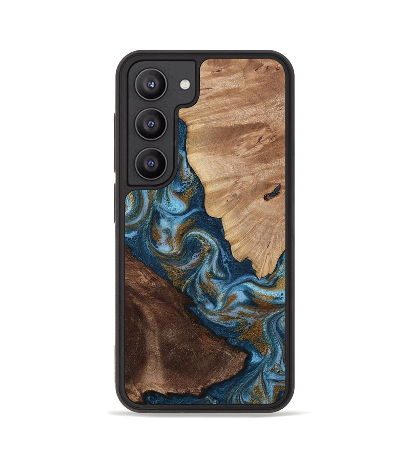 Galaxy S23 Wood Phone Case - Lelia (Teal & Gold, 813932)