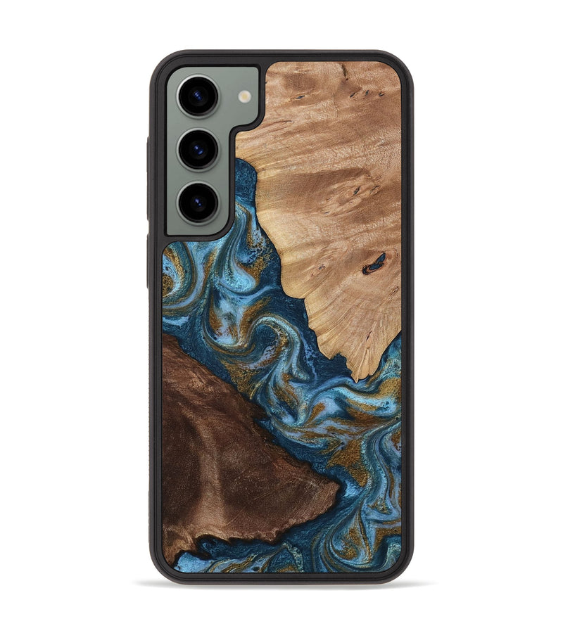 Galaxy S23 Plus Wood Phone Case - Lelia (Teal & Gold, 813932)