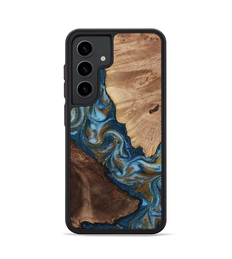 Galaxy S24 Wood Phone Case - Lelia (Teal & Gold, 813932)