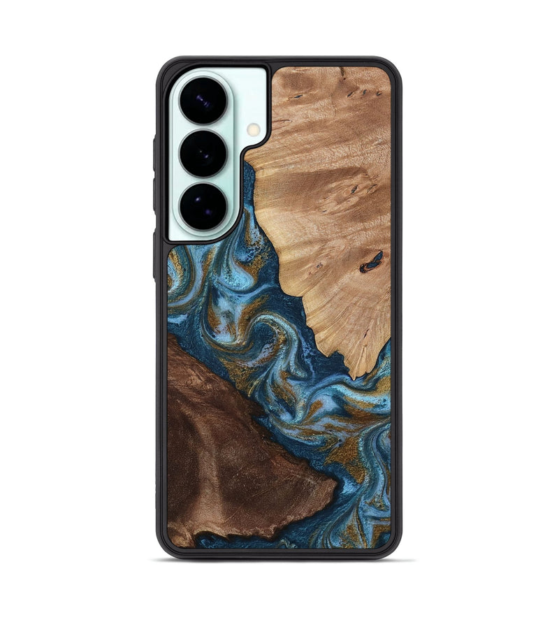 Galaxy S26 Plus Wood Phone Case - Lelia (Teal & Gold, 813932)