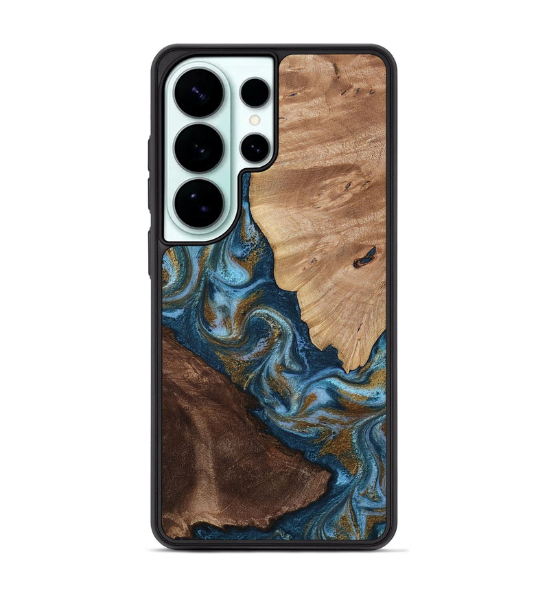 Galaxy S26 Ultra Wood Phone Case - Lelia (Teal & Gold, 813932)