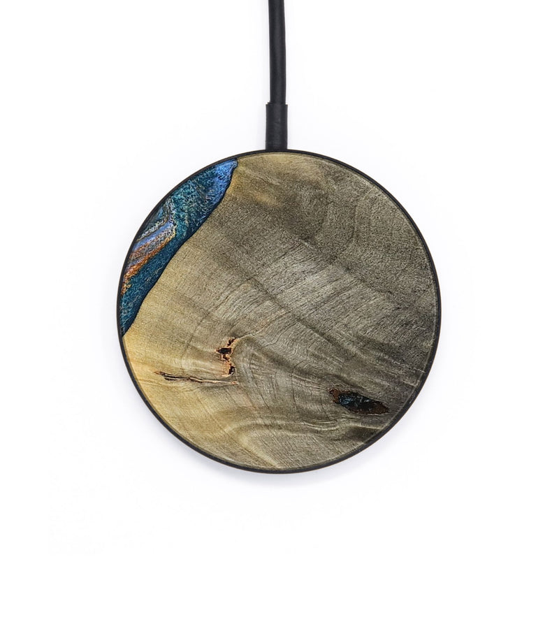 Circle Wood Wireless Charger - Waverly (Teal & Gold, 813933)
