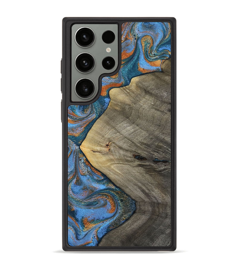 Galaxy S23 Ultra Wood Phone Case - Waverly (Teal & Gold, 813933)