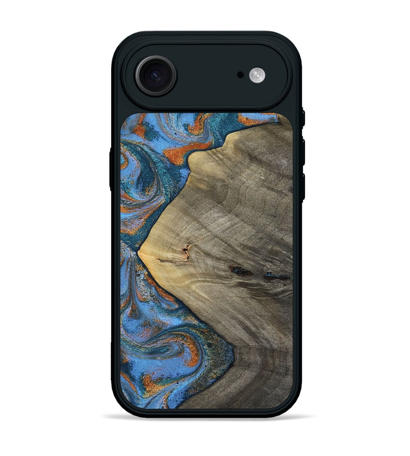 iPhone 17 Air Wood Phone Case - Waverly (Teal & Gold, 813933)