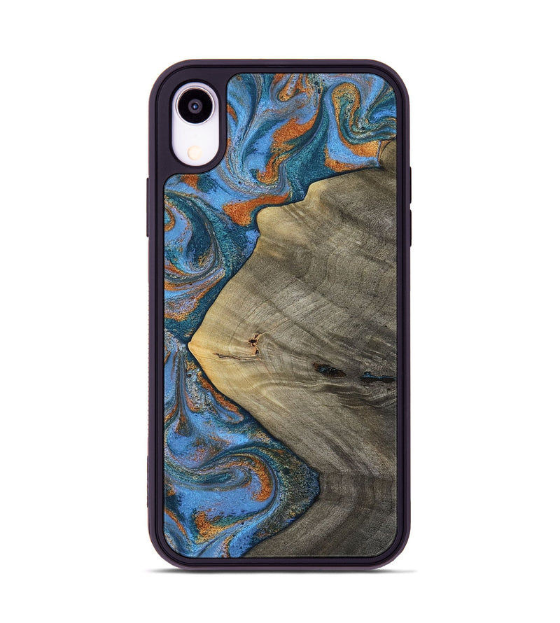 iPhone Xr Wood Phone Case - Waverly (Teal & Gold, 813933)