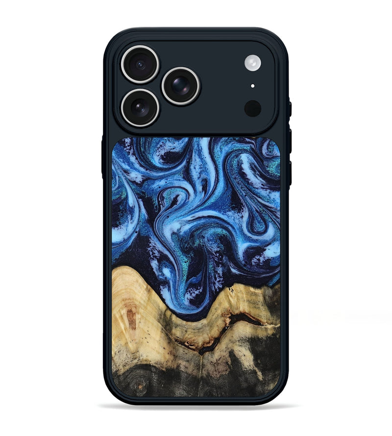 iPhone 17 Pro Max Wood Phone Case - Elmira (Blue, 813940)