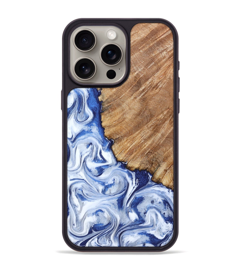 iPhone 15 Pro Max Wood Phone Case - Davonte (Blue, 813944)