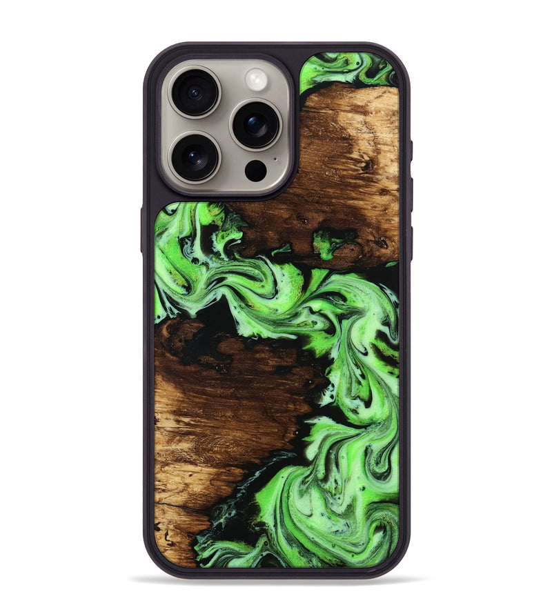 iPhone 15 Pro Max Wood Phone Case - Caren (Green, 813945)