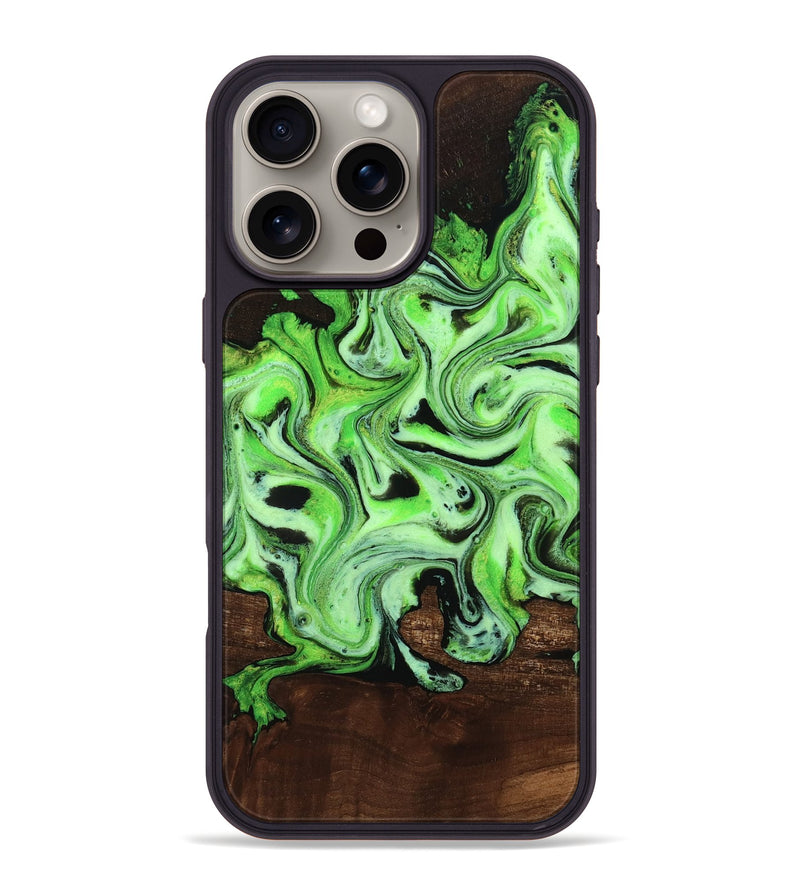 iPhone 16 Pro Max Wood Phone Case - Coby (Green, 813946)