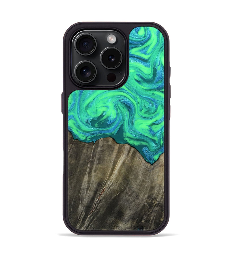 iPhone 16 Pro Wood Phone Case - Elouise (Green, 813951)