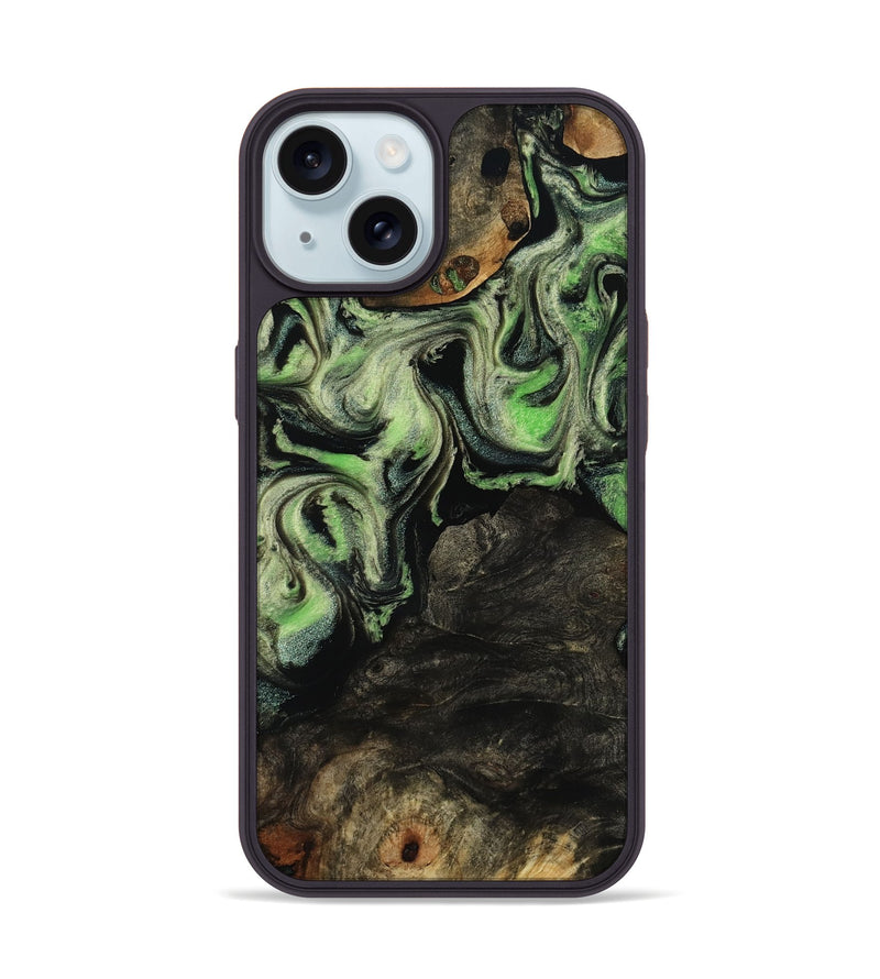 iPhone 15 Wood Phone Case - Matteo (Green, 814109)