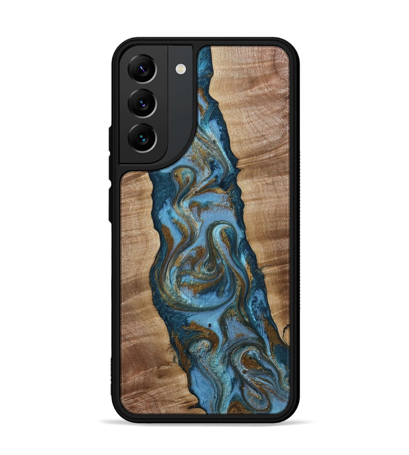 Galaxy S22 Plus Wood Phone Case - Milford (Teal & Gold, 814111)