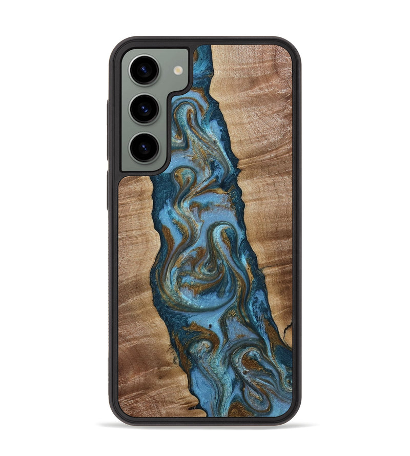 Galaxy S23 Plus Wood Phone Case - Milford (Teal & Gold, 814111)