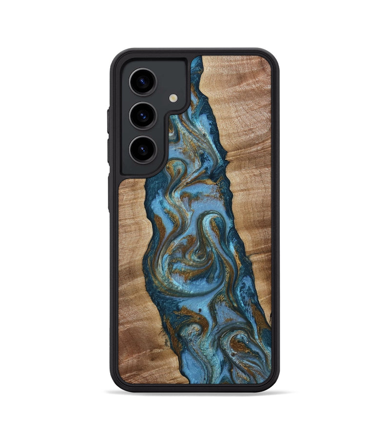 Galaxy S24 Wood Phone Case - Milford (Teal & Gold, 814111)