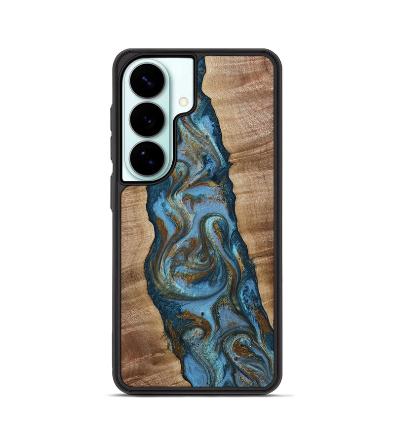 Galaxy S26 Wood Phone Case - Milford (Teal & Gold, 814111)