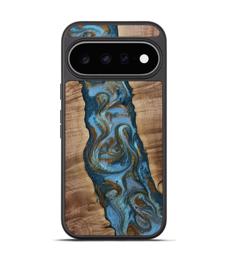 Pixel 11 Wood Phone Case - Milford (Teal & Gold, 814111)