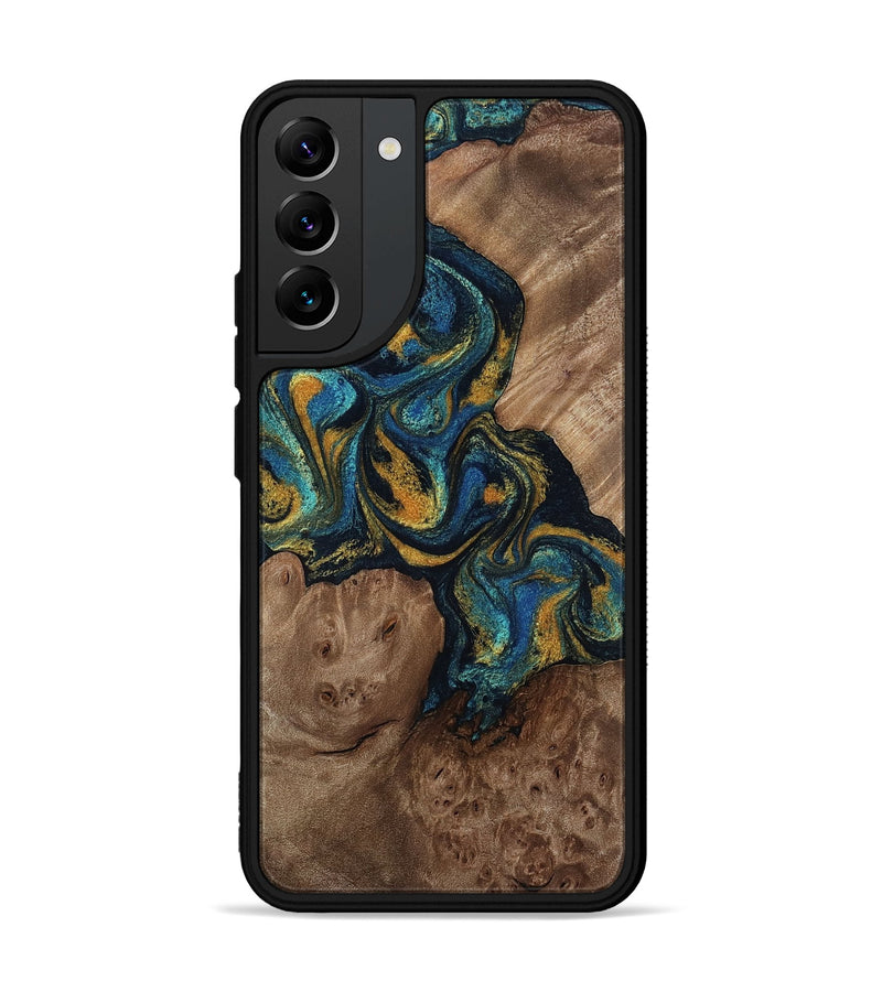 Galaxy S22 Plus Wood Phone Case - Mariela (Teal & Gold, 814113)