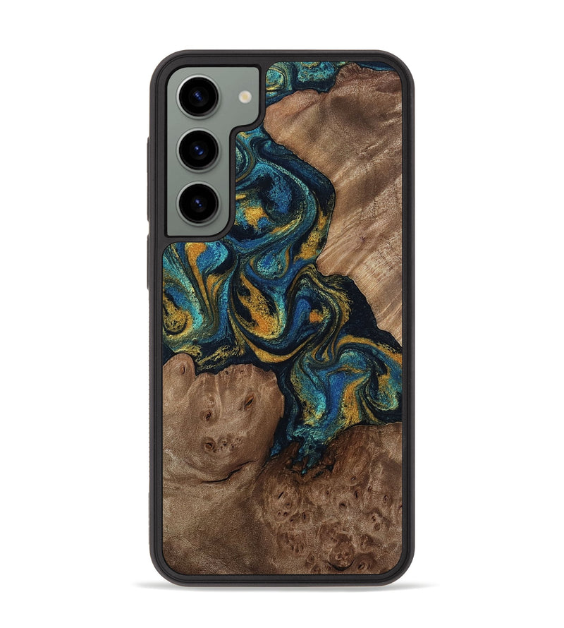 Galaxy S23 Plus Wood Phone Case - Mariela (Teal & Gold, 814113)