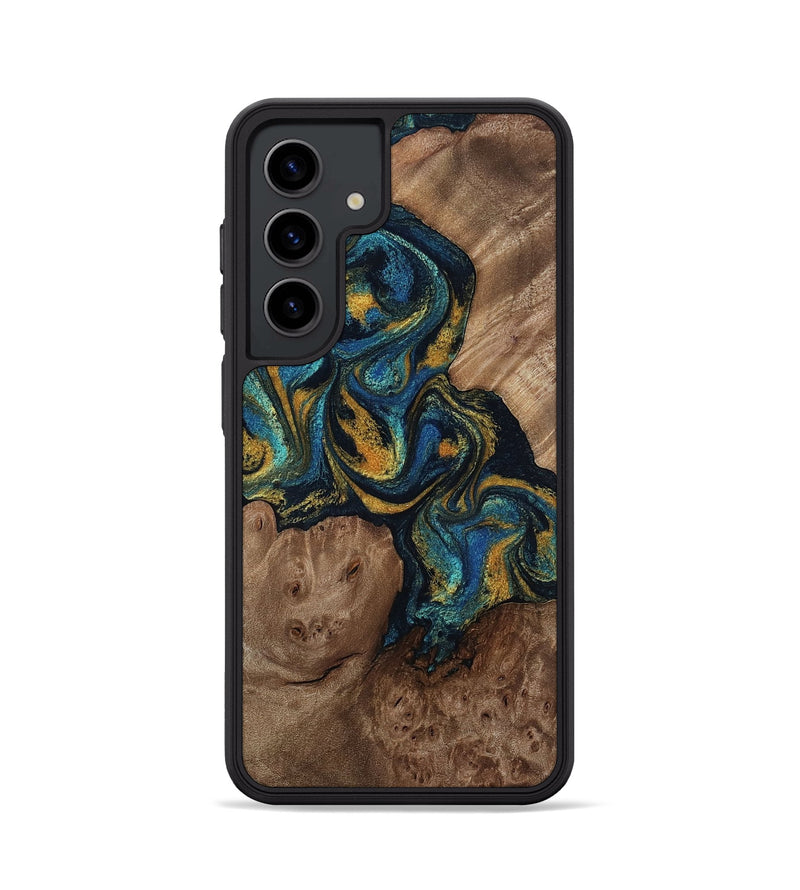 Galaxy S24 Wood Phone Case - Mariela (Teal & Gold, 814113)