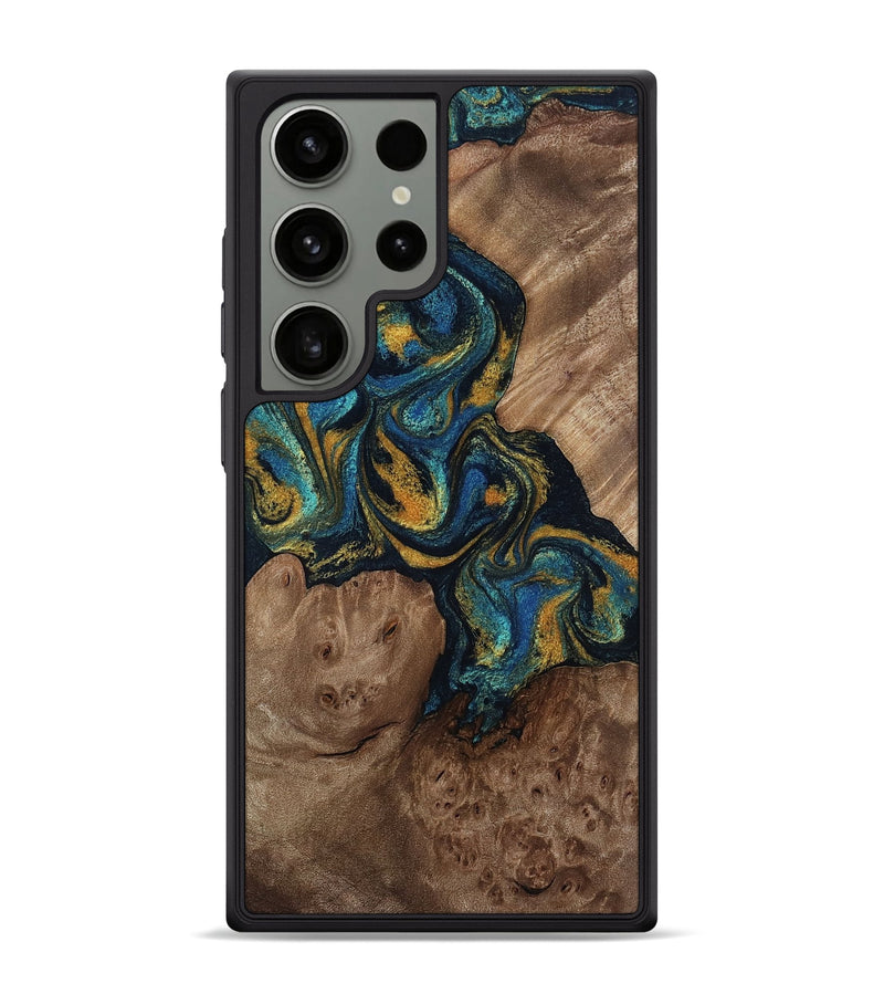 Galaxy S24 Ultra Wood Phone Case - Mariela (Teal & Gold, 814113)