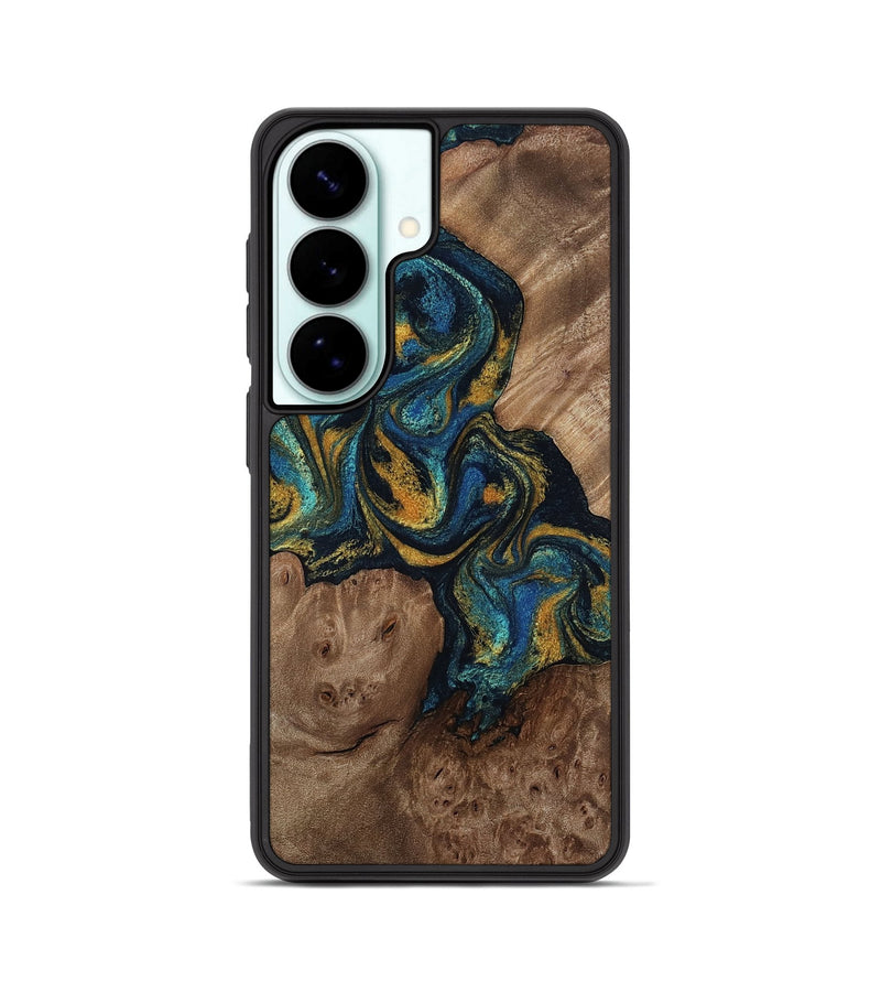 Galaxy S26 Wood Phone Case - Mariela (Teal & Gold, 814113)