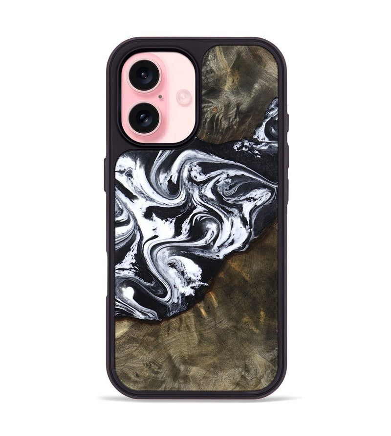 iPhone 16 Wood Phone Case - David (Black & White, 814121)
