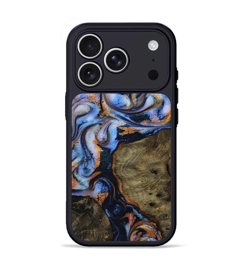iPhone 17 Pro Wood Phone Case - Carmen (Teal & Gold, 814178)