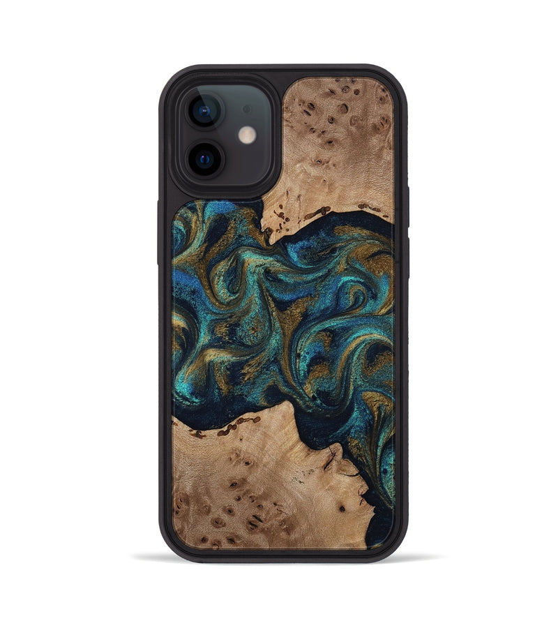 iPhone 12 Wood Phone Case - Jacoby (Teal & Gold, 814180)