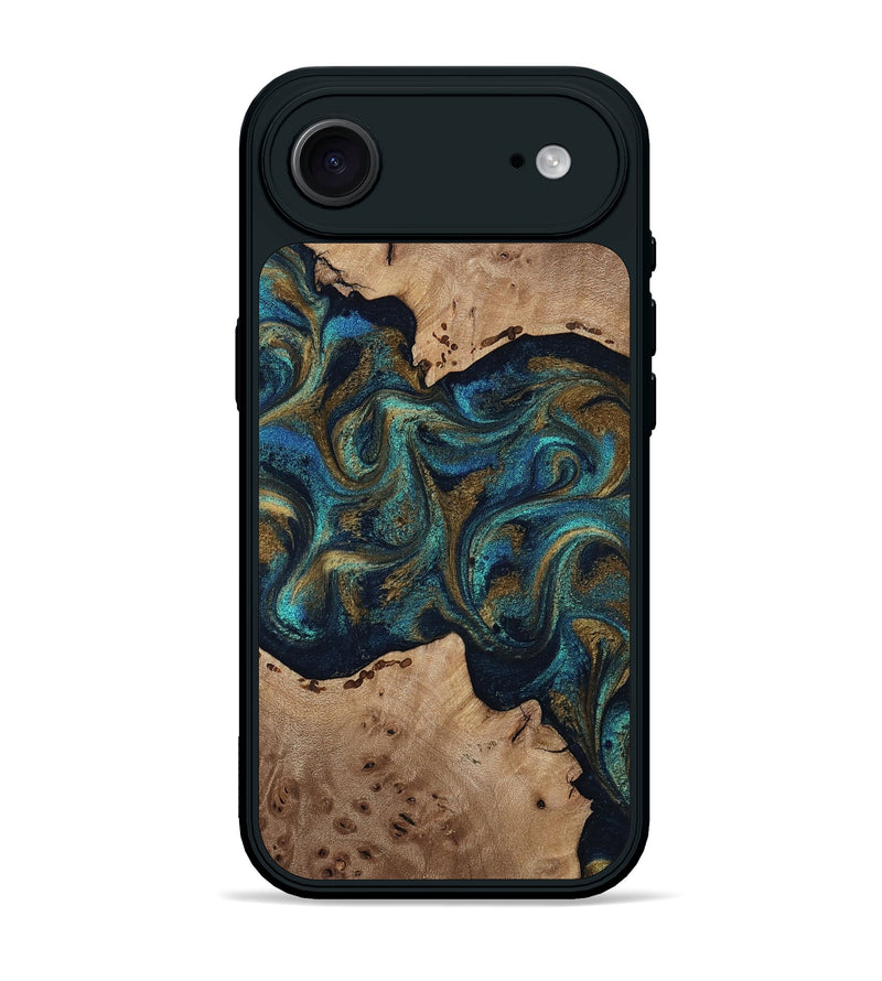 iPhone 17 Air Wood Phone Case - Jacoby (Teal & Gold, 814180)